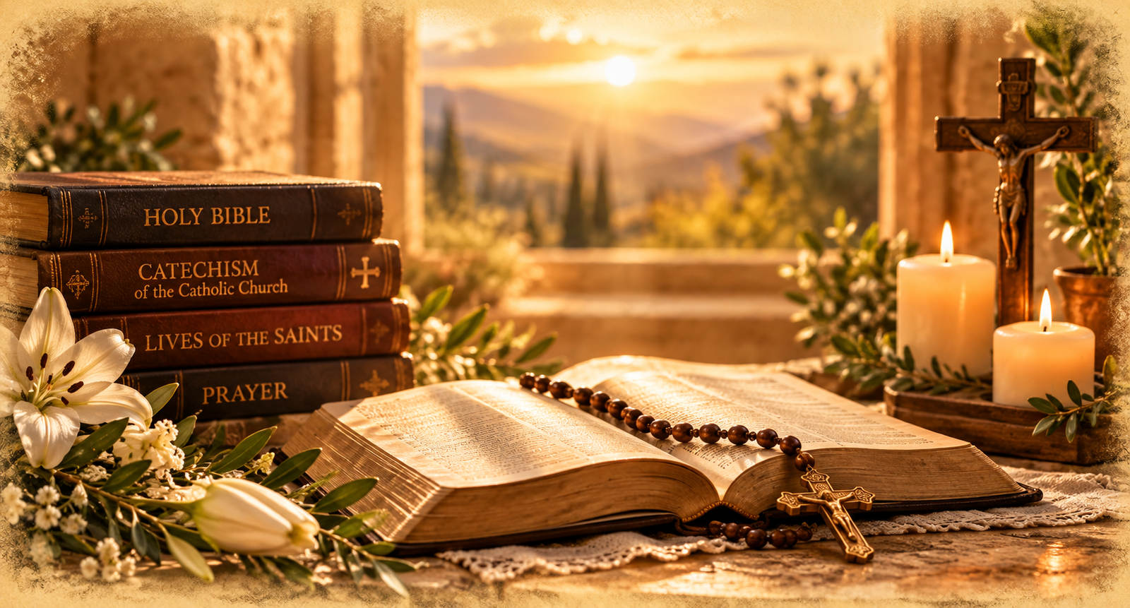 Catholic Resources_ Bible, Rosary, and Candlelight